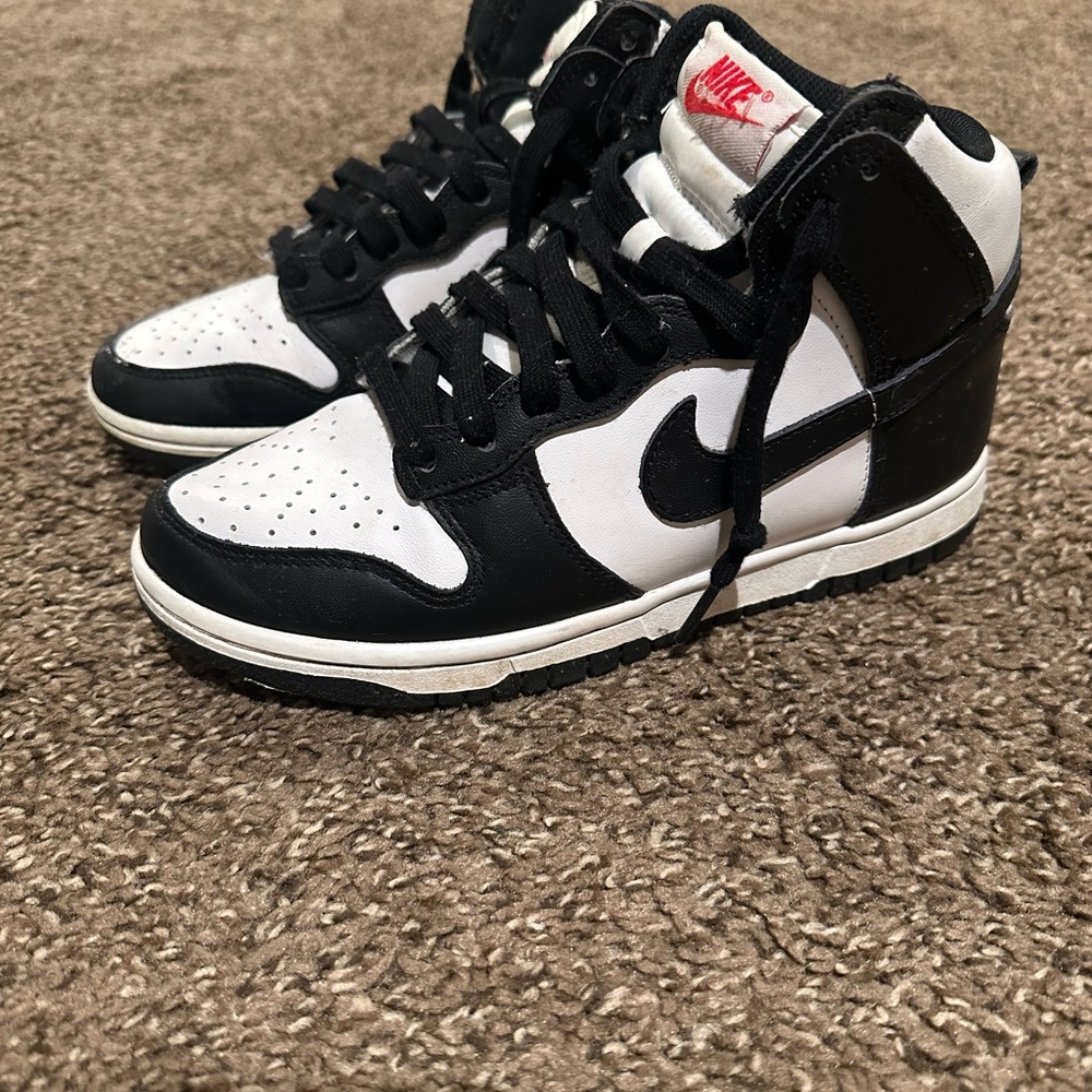 Nike Black and White Dunk High Sneakers
